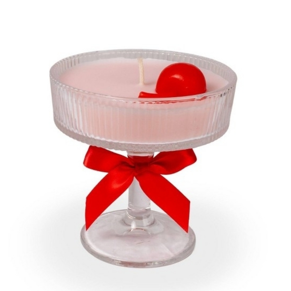 Bullseye Martini‎ Glass Cherry Candle